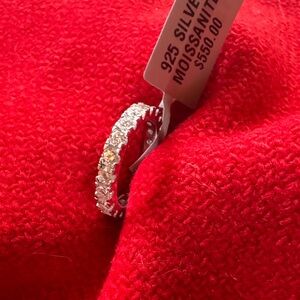 Elegant Silver Moissanite Eternity Ring